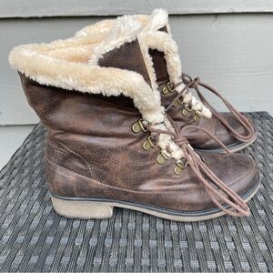 Baretraps Sindee Brown Faux Fur Lined Ankle Boots | Women’s 7.5 US UK 5 EU 38